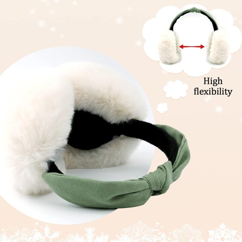 FSTEOE Women Winter Ear Muffs Foldable Girl Ear Warmer Fashion Furry Earmuff Soft Ear Cover Cold Weather - Image 3